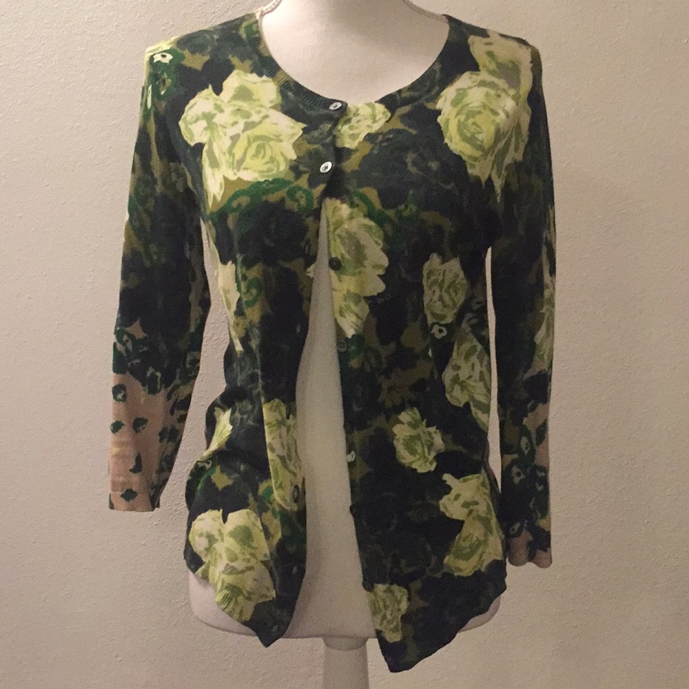 Green Flower Sweater